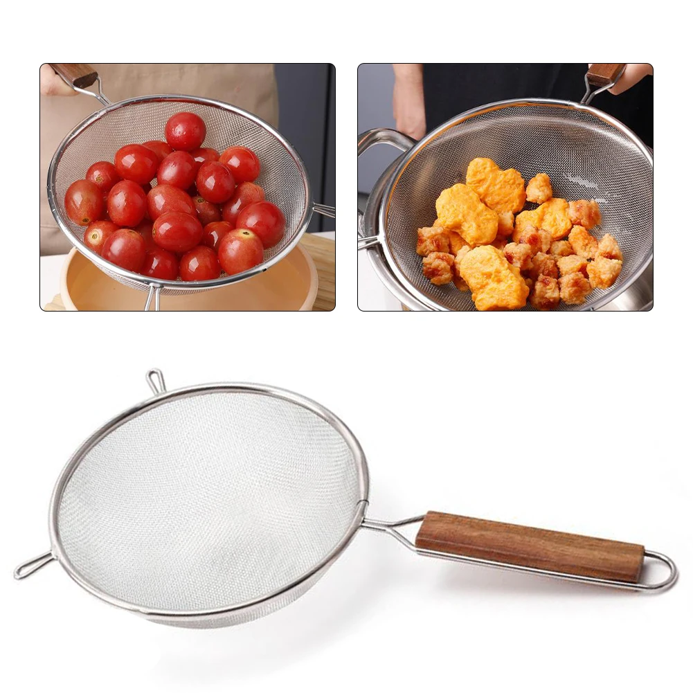 Stainless Steel Fine Mesh Food Filter Sieve With Ergonomic Handle For Straining Liquids Rinsing Grains Draining Pasta And Siftin