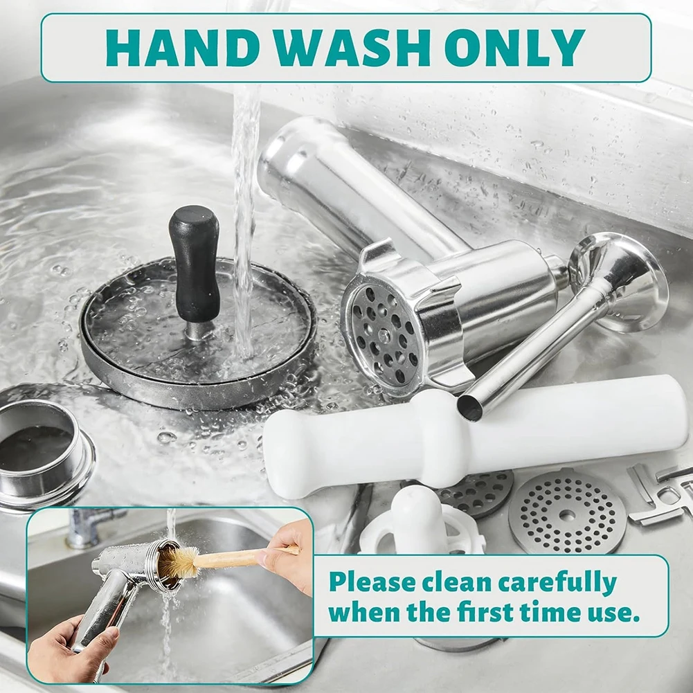 

AT05-Food Grinder& Sausage Maker Set(16-Piece), For KAMJUNTAR Meat For Kitchenaid Stand Mixer Attachment