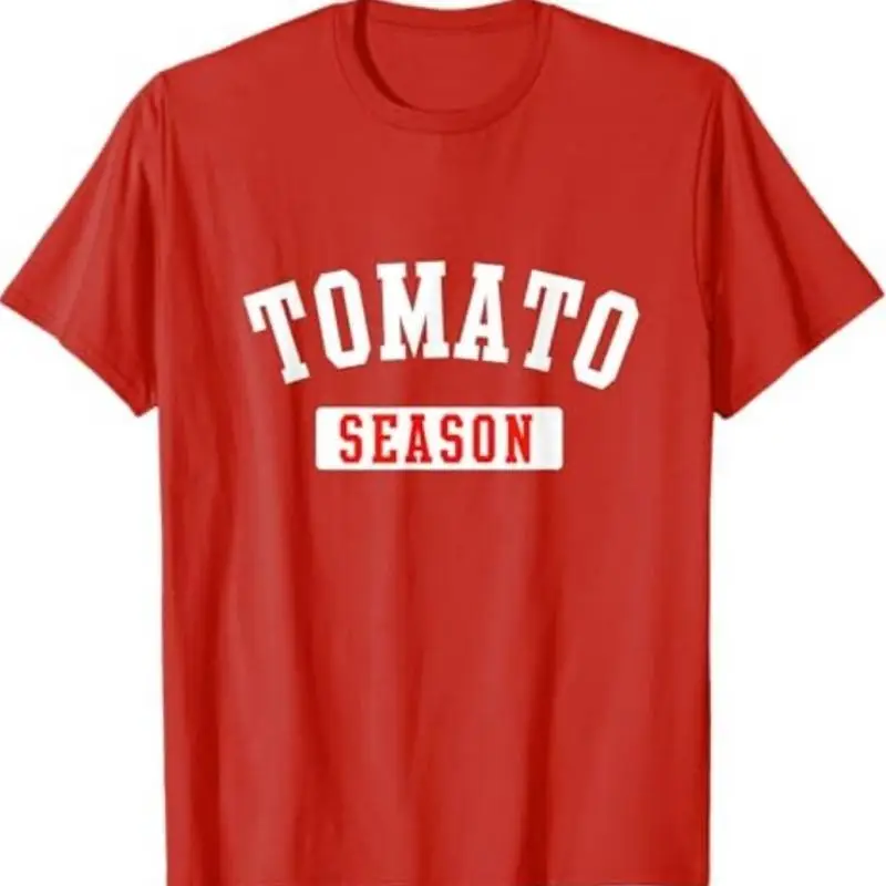 Temporada de tomate divertida jardinería verduras granjero granja camiseta