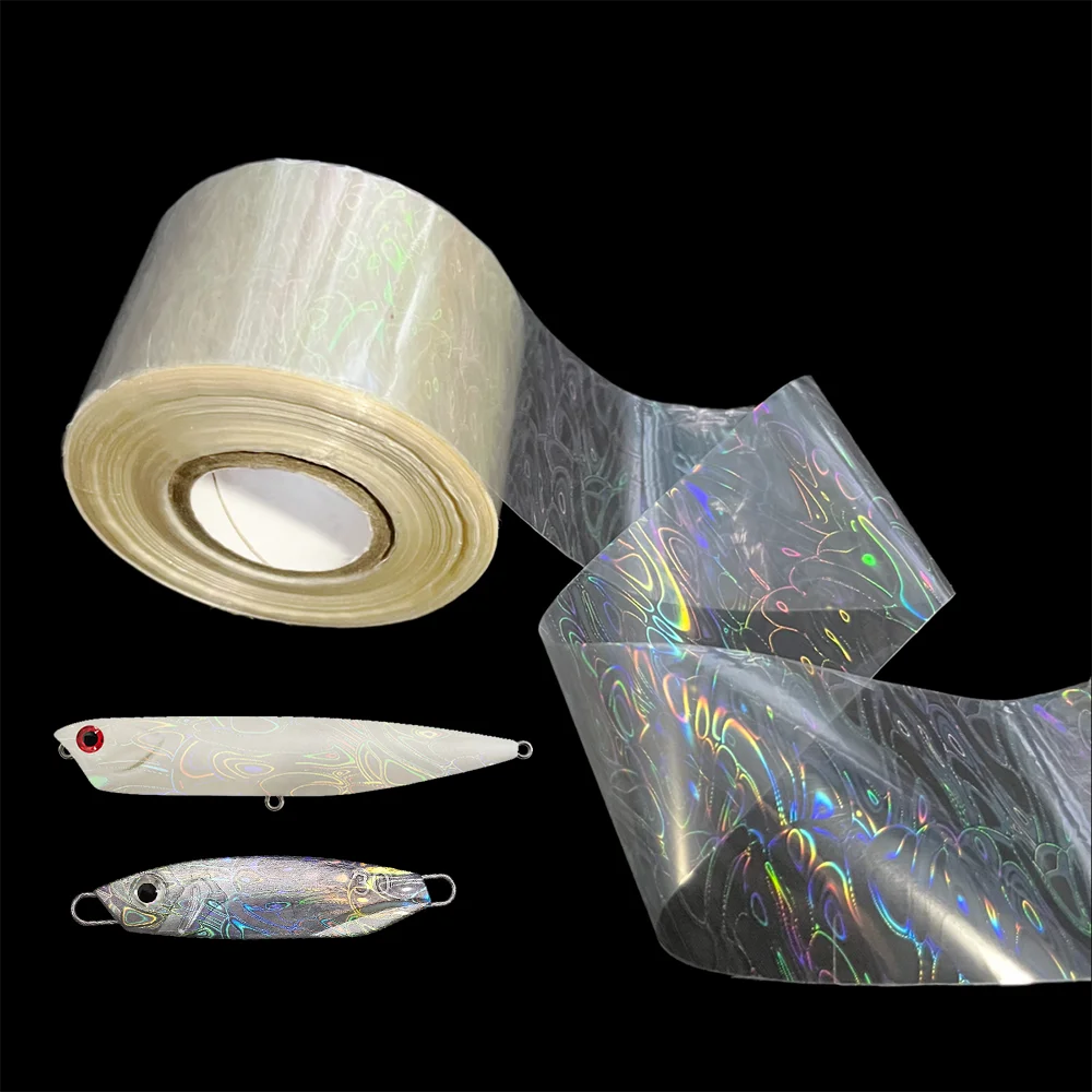 4CM 120M Holographic Paper Thin Line Fish Tape Clear Transparent Hot Stamping Foil Fishing Lure Jig Baits Laser Film Hologram