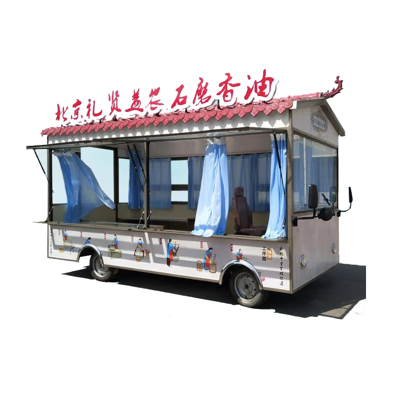 

Customized 3/3.5/4/4.5/5M Long Electric Food Vending Cart Mobile Coffe Fast Food Truck