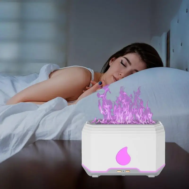 Mist Humidifier For Bedroom Simulation Flame Mist Humidifiers Atomization Design Flame Humidifier Diffuser For Bedroom Living