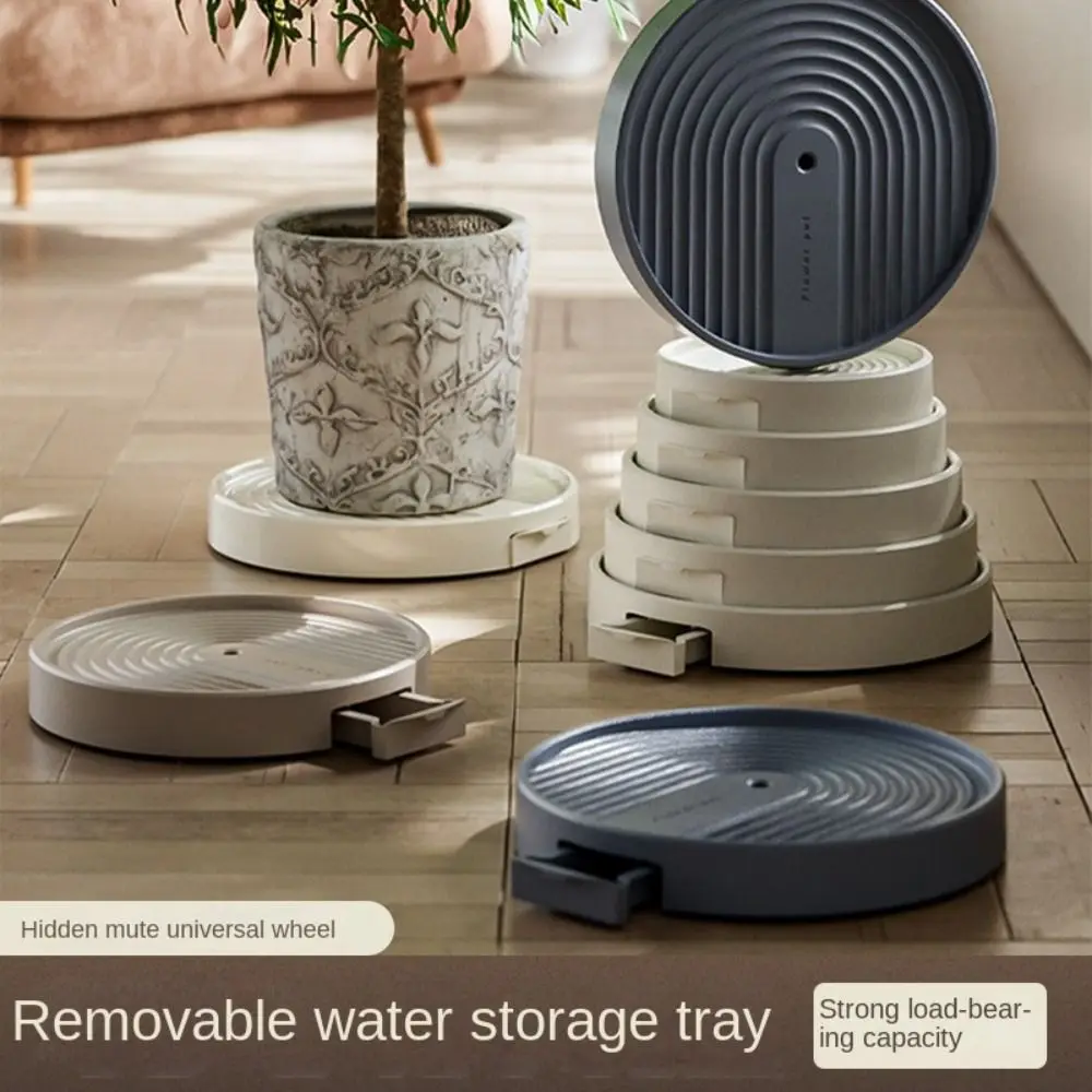 Round Movable Plant Stand Universal Wheel Non-Slip Rolling Plant Tray Stable High Load Bearing Plants Pots Holder Outdoor