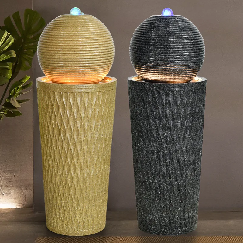 Flowing water fountain, feng shui balloon, landing ornament, living room home decoration, circulating water humidifier, opening