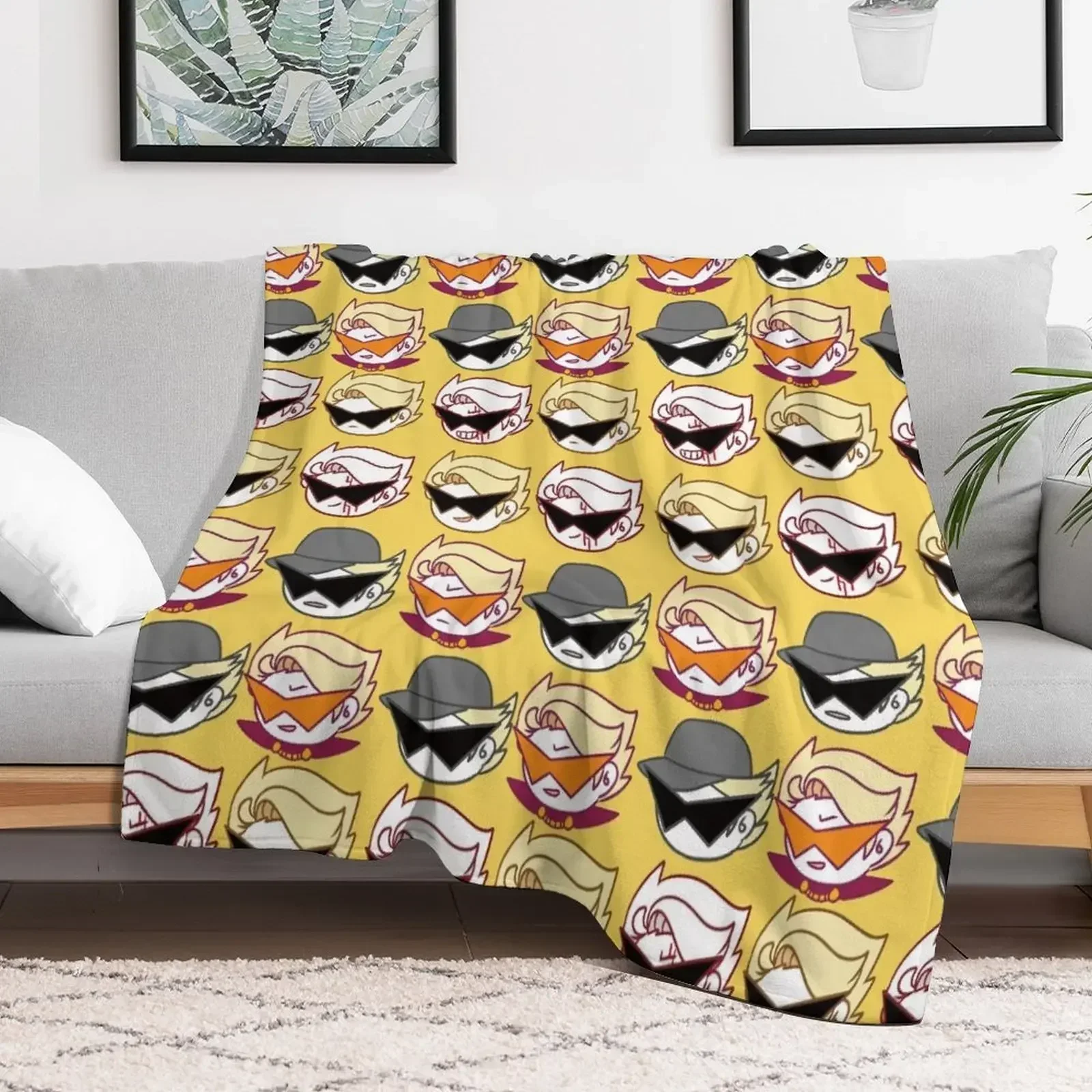 

homestuck-dirk strider fabric series-Cute dirks head Throw Blanket Warm Vintage Sofa Blankets