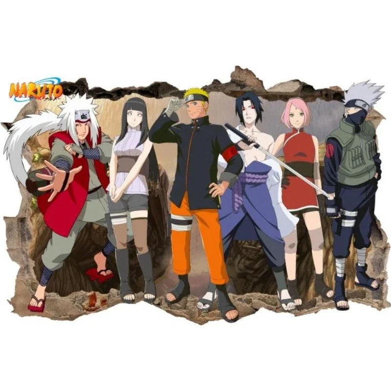 Japanese anime Naruto wall sticker comic wallpaper 3D three-dimensional adhesive wall sticker waterproof decorative painting