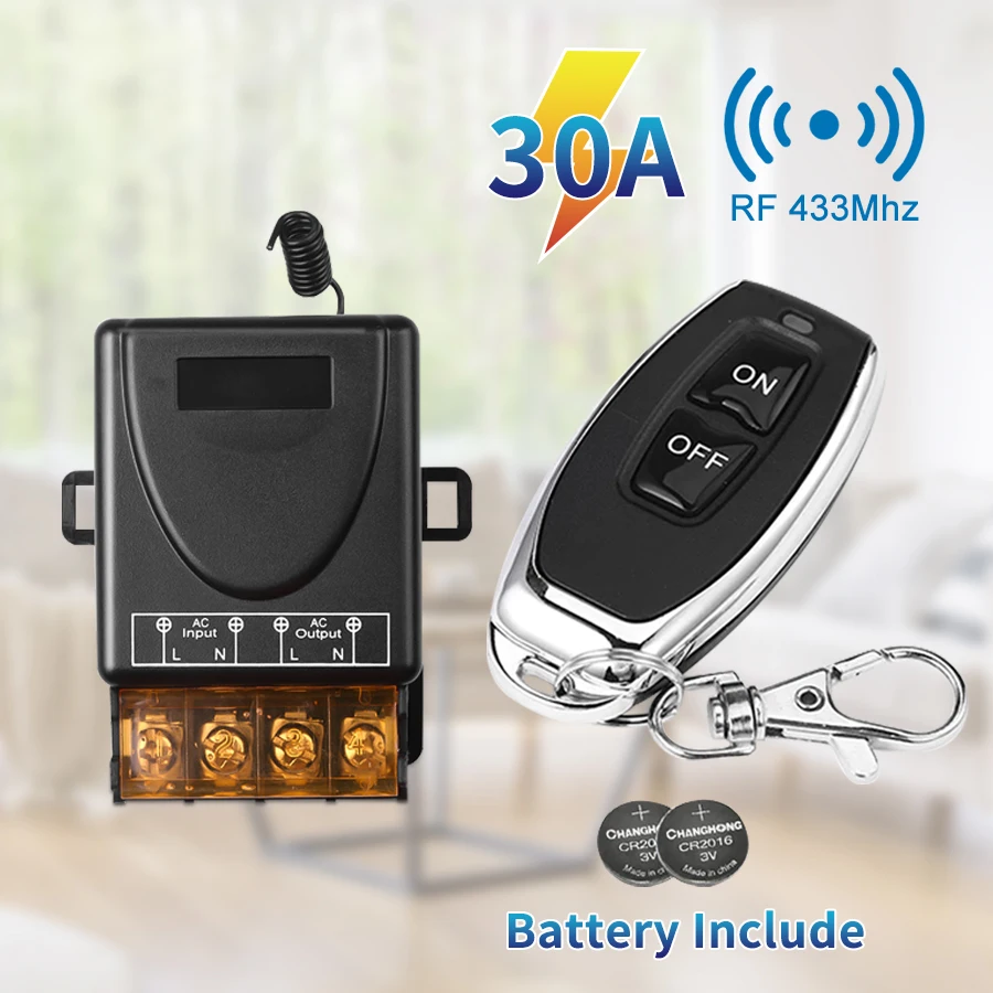 

433 МГц Универсальный беспроводной пульт дистанционного управления AC75-220V Модуль релейного приемника RF-передатчик Кнопка обучения Пульт дистанционного управления
