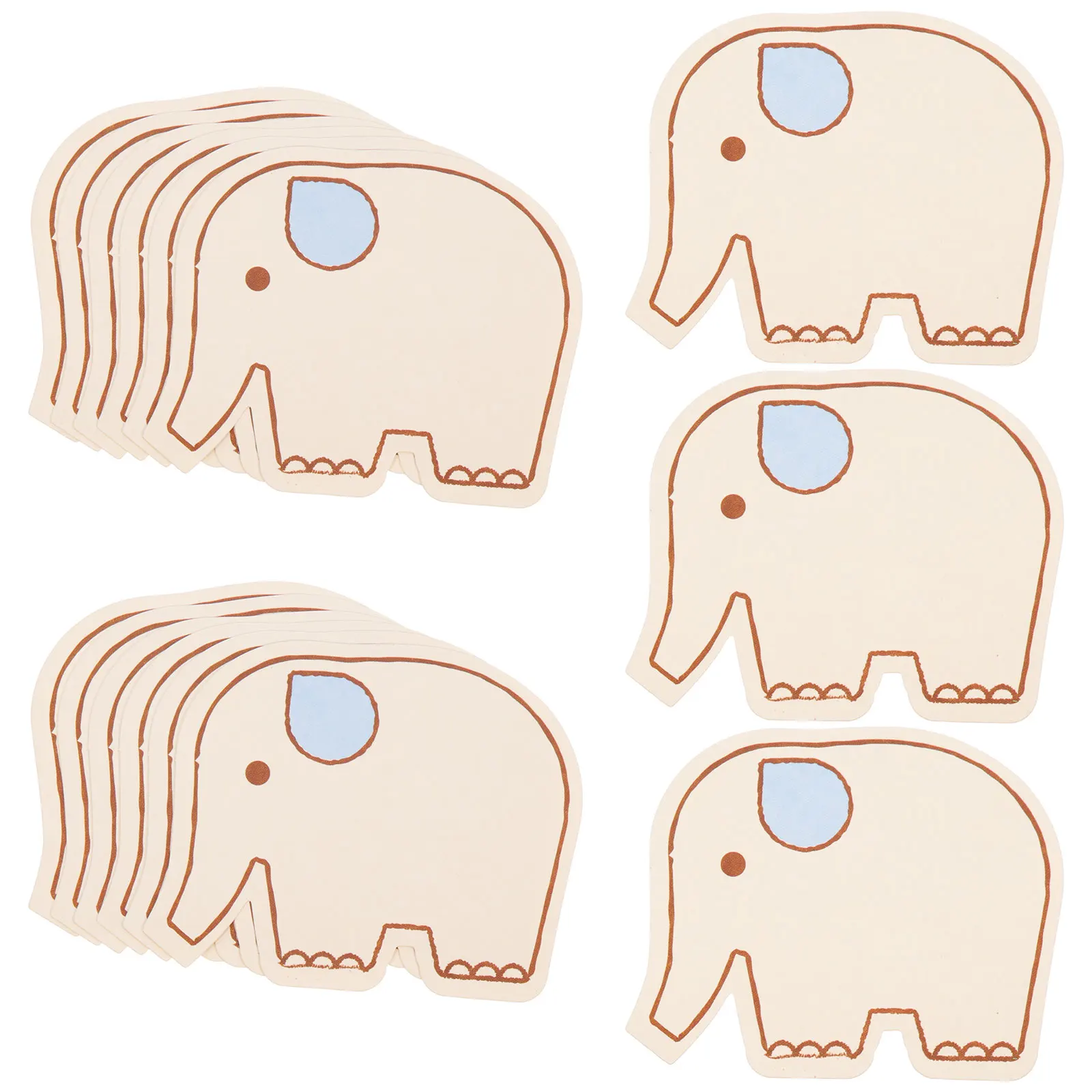

60 Pcs Blank Cards Elephant Blanks Reminder Child Shaped Post Notes
