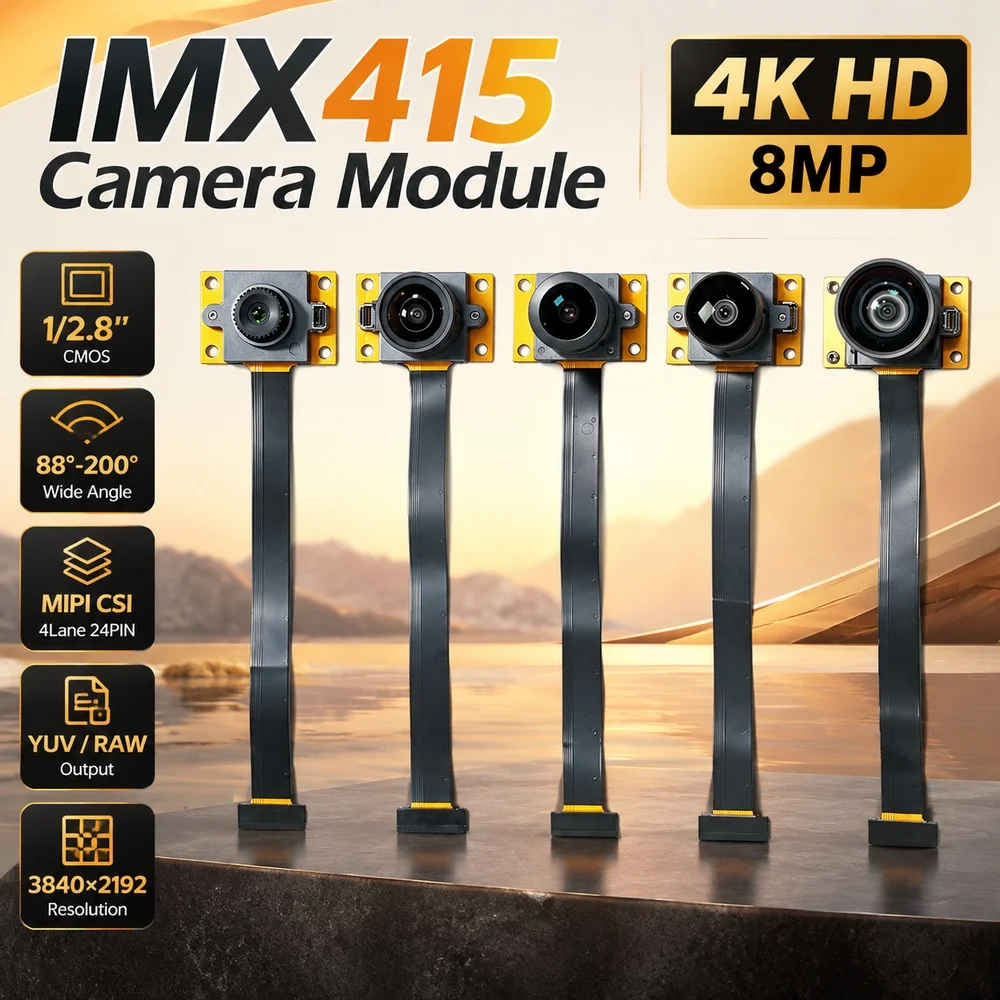 IMX415 Camera Module 4K HD 8MP M12 30FPS MIPI CSI Interface 4Lane 24PIN for Machine Vision 88 120 160 200 Degrees Wide Angle