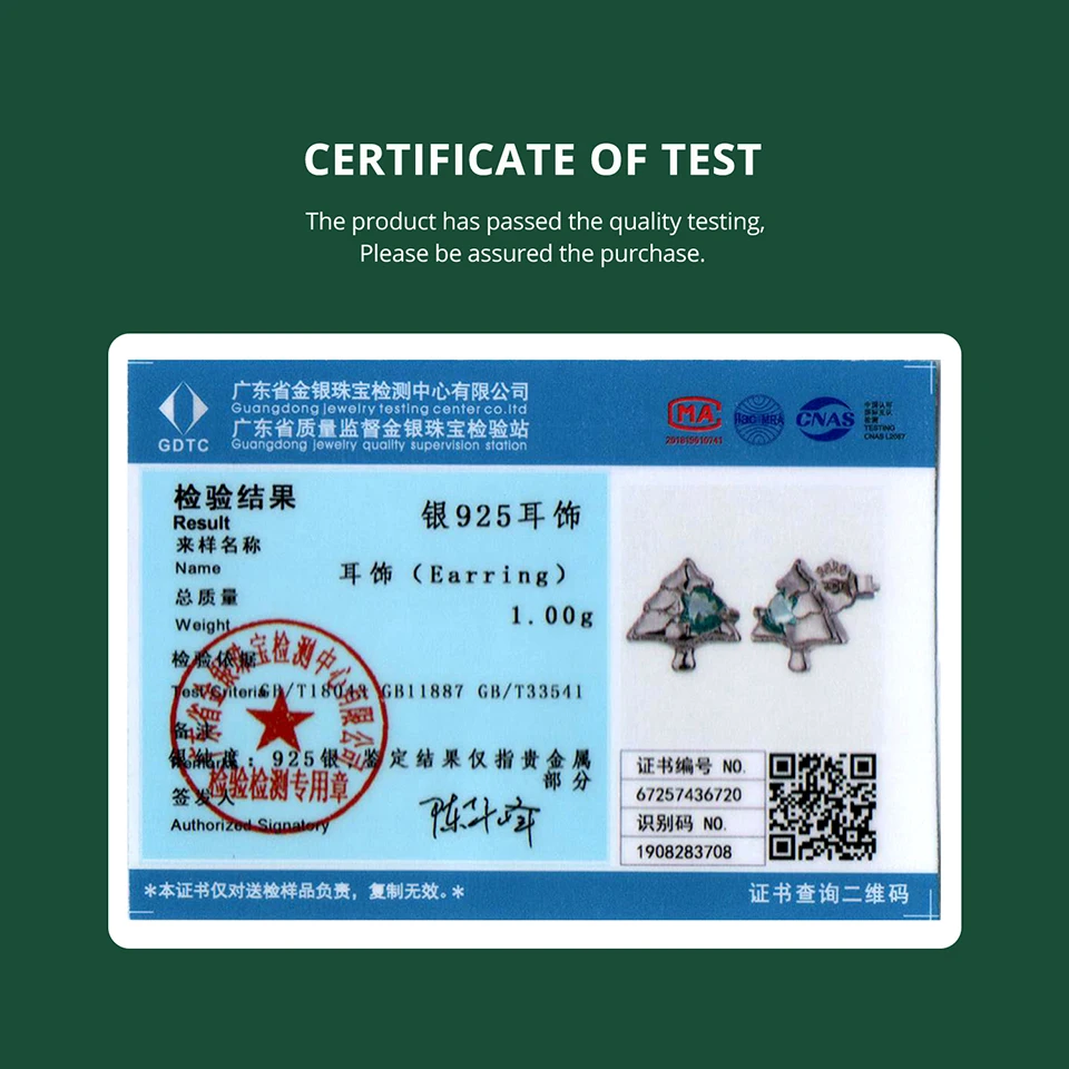 BAMOER 925 sterling zilveren kerstboom oorknopjes, verguld wit goud groen hart CZ piercing oorbellen voor meisjes kerstcadeau