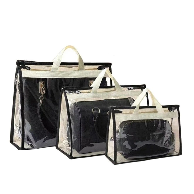 Bag Organizer Pvc Transparent Handbags Miscellaneous Dust Bags Zipper Handbag Moisture Hanging Organizer Gods UseCloset