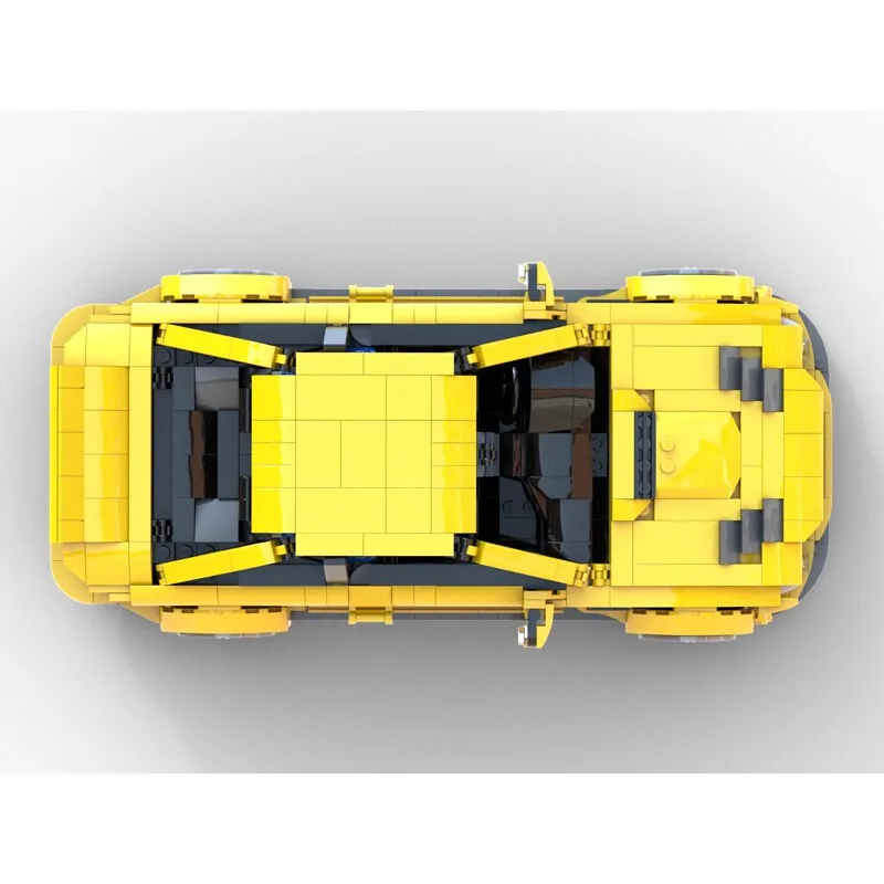 MOC-45363 Yellow Supercar GTRM3 Assembly Stitching Building Blocks Model • 1244 Building Blocks Parts Kids Birthday Toy Gift