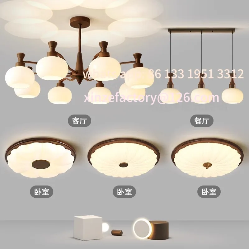 

Customizablechandelier American retro atmospheric main light 2025 new persimmon lamps whole house package combination