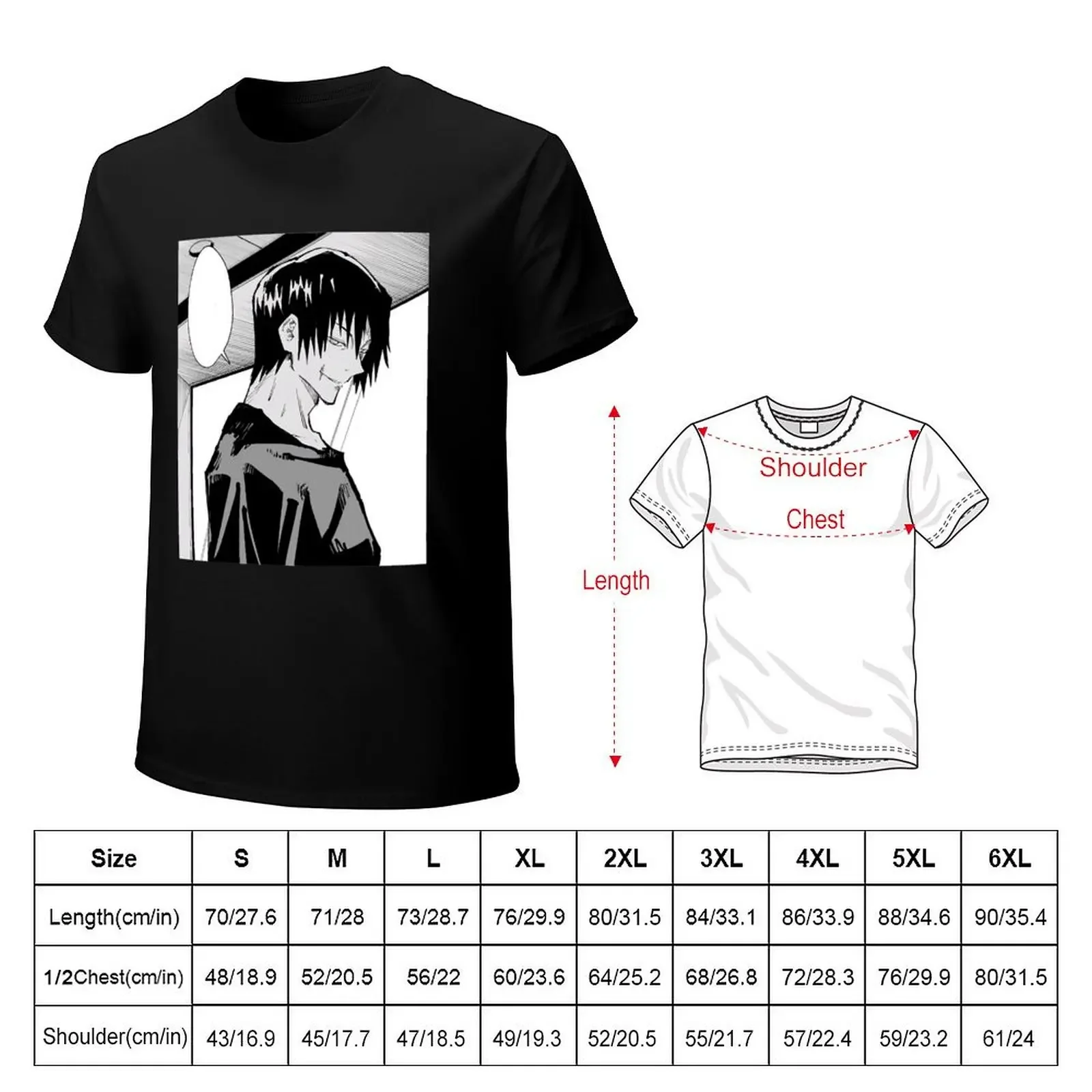 Toji tilt angle T-shirt tops graphics anime clothes Short sleeve tee men