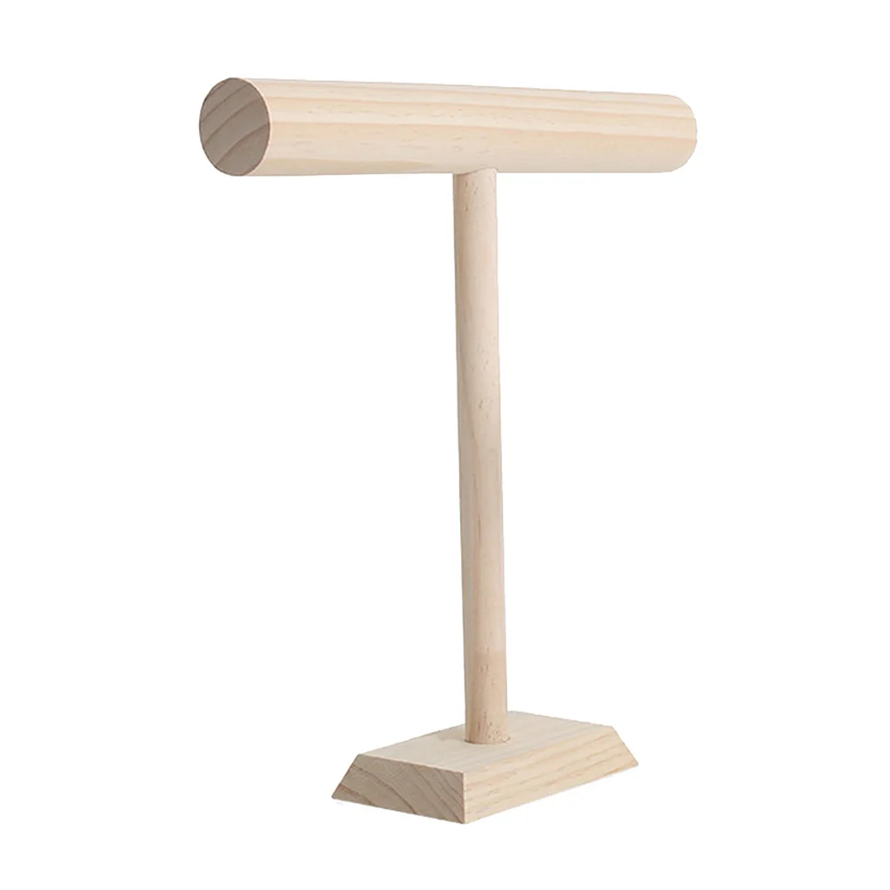 Wooden Jewelry Display Rack T-Bar Bracelets Holder Necklace Stand Organizer Bangle Rack Trade Show Use Necklace Holder