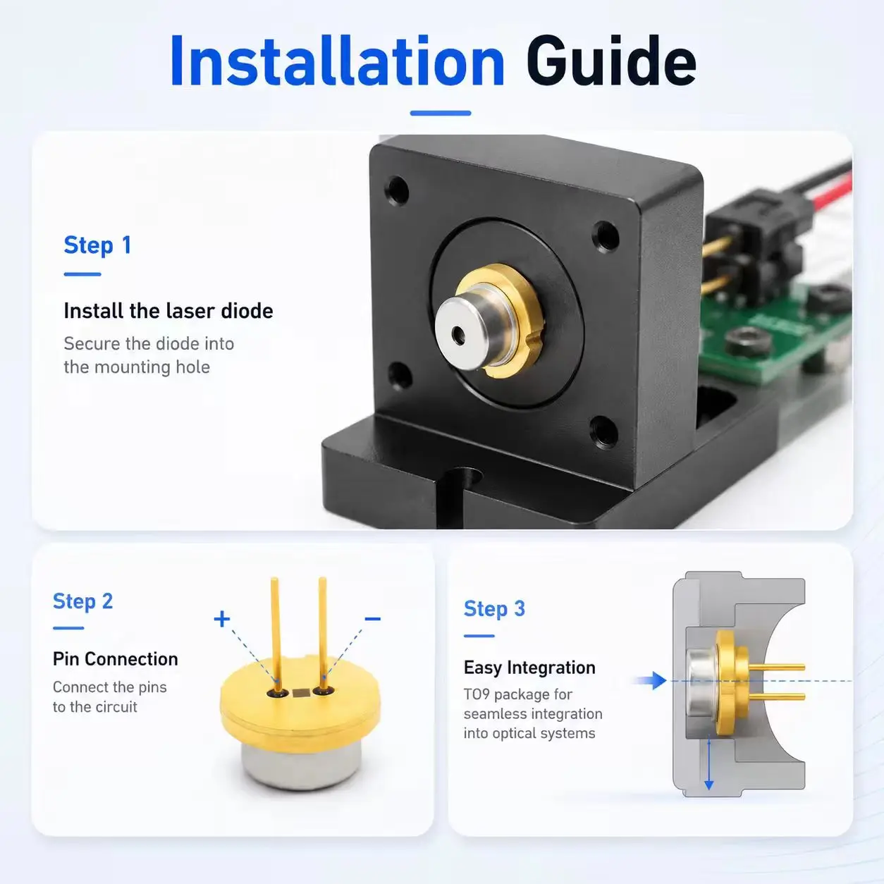 450nm Blue Laser Diode Module ZN-LDB-005-X DIY Sensor Light Emitting Tube Electronic Instrument Tool Accessory Laser Module Part