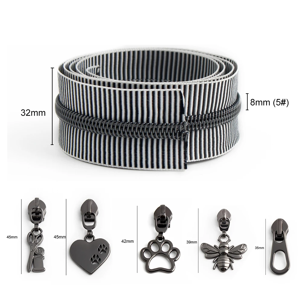 5 #   شريط نايلون بسحاب على العداد سحابات ملونة منزلق لإغلاق الخياطة السحابات المؤشر استبدال أكياس مجموعات إصلاح الرمز البريدي الزخرفية