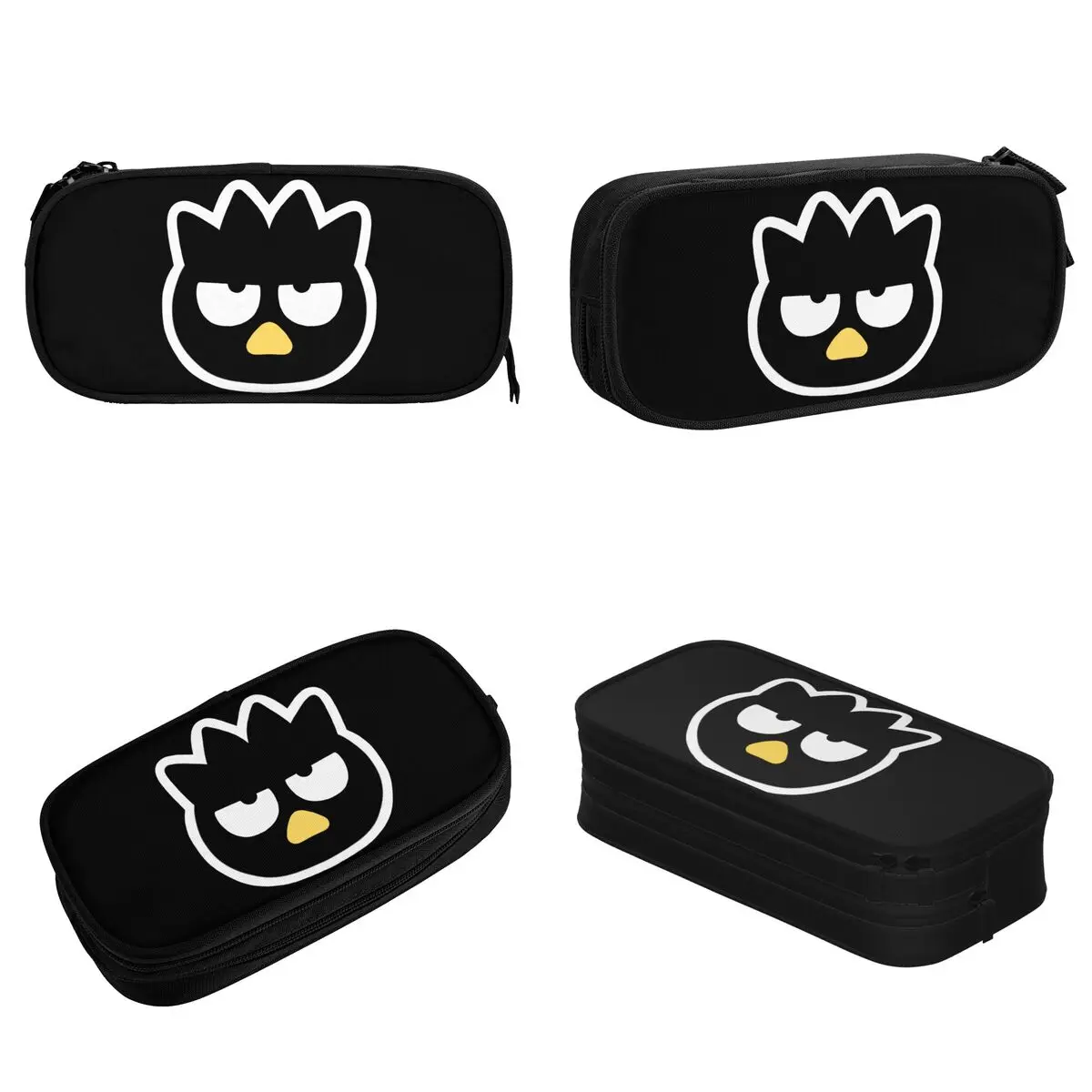 Large Pen Box Funny Badtz Maru Office Accessories Double Layer Pencil Bag Girl Make Up Bag Gift