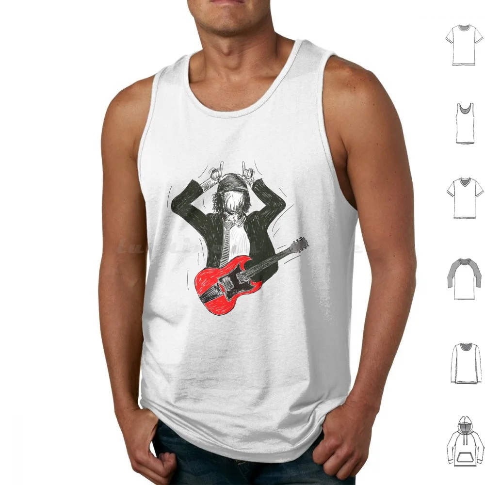 Angus Young Tank Tops Vest Sleeveless Angusyoung Angus Young Johnson Music And Roll Band Back In Black Backinblack For Those