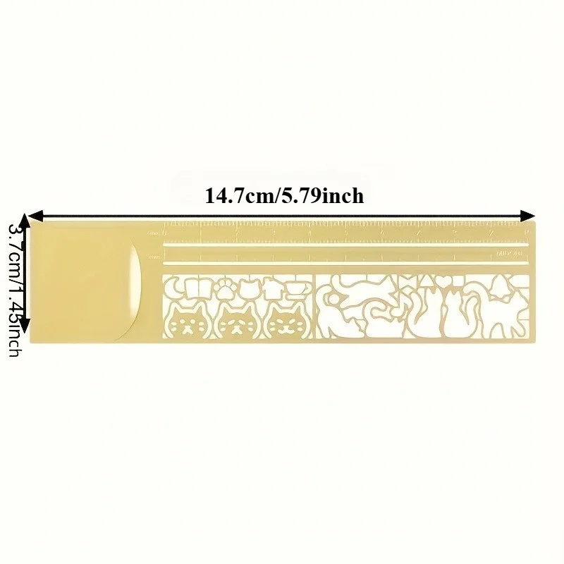 1 PC Cute Cat Bookmark - Double-Sided Ruler for Diary/Planner/Notes, Creative Stationery Gift