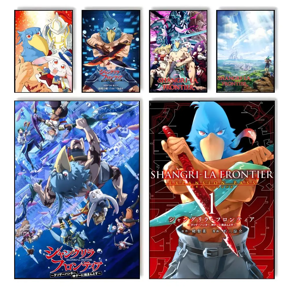 Affiche auto-adhésive Exploratory S-Shangri la Frontier AnimeS, impression artistique élégante, décoration murale pour la maison