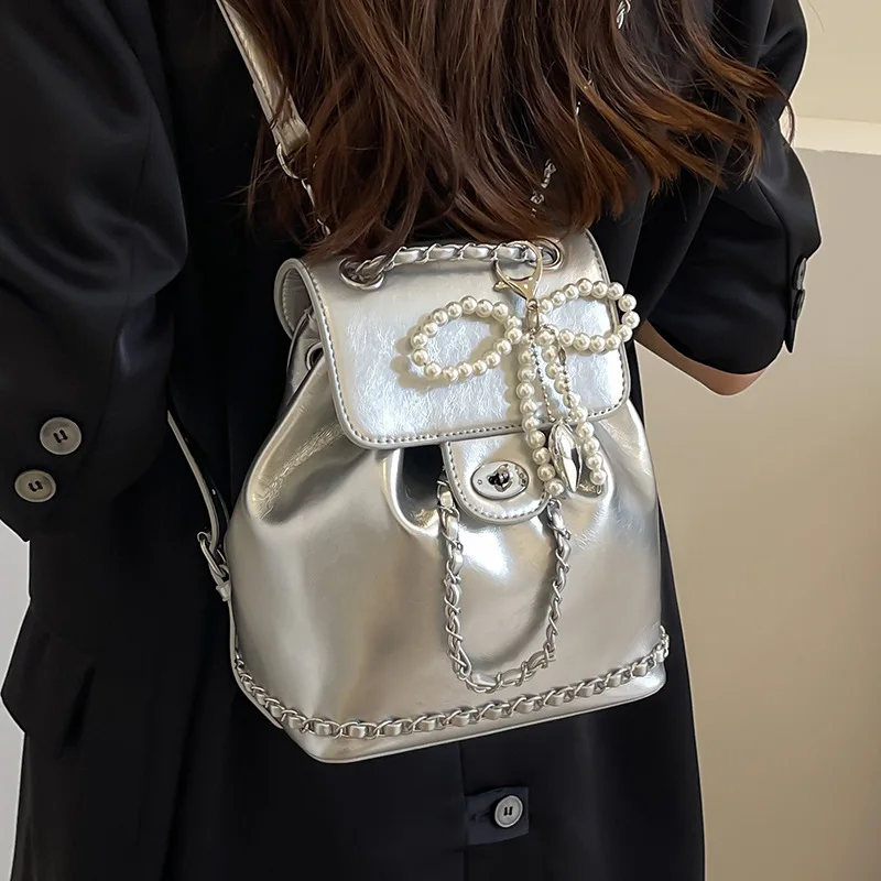 

Casual Kids Backpack for Boy Trendy Cute Backpacks Versatile Chain Small Backpack School Bags Designer Bag Mochila Escolar Sac