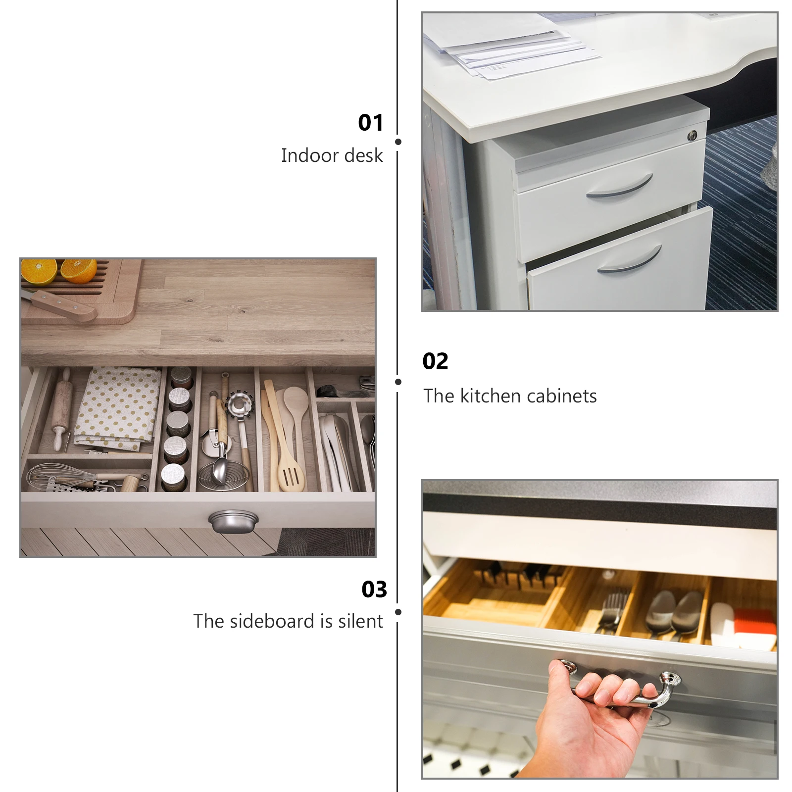 

100pcs Drawer Track Guide 7 Hole White Plastic Brackets Replacement Sliding Rail Furniture Hardware Accessories