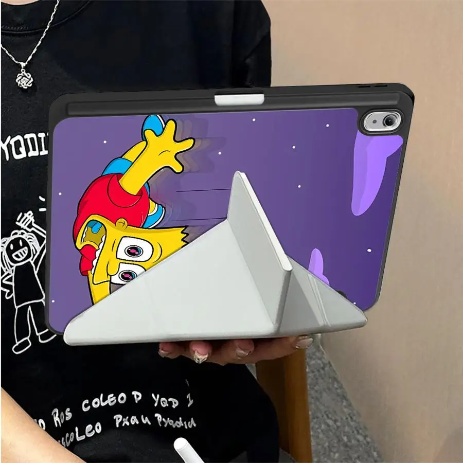 Cute B-Bart S-Simpsons With Pen Slot Cover Tablet Case For Samsung For Galaxy Tab A11 Plus S7 FE S8 S9+ S6 Lite 10.4 inch S10 A8