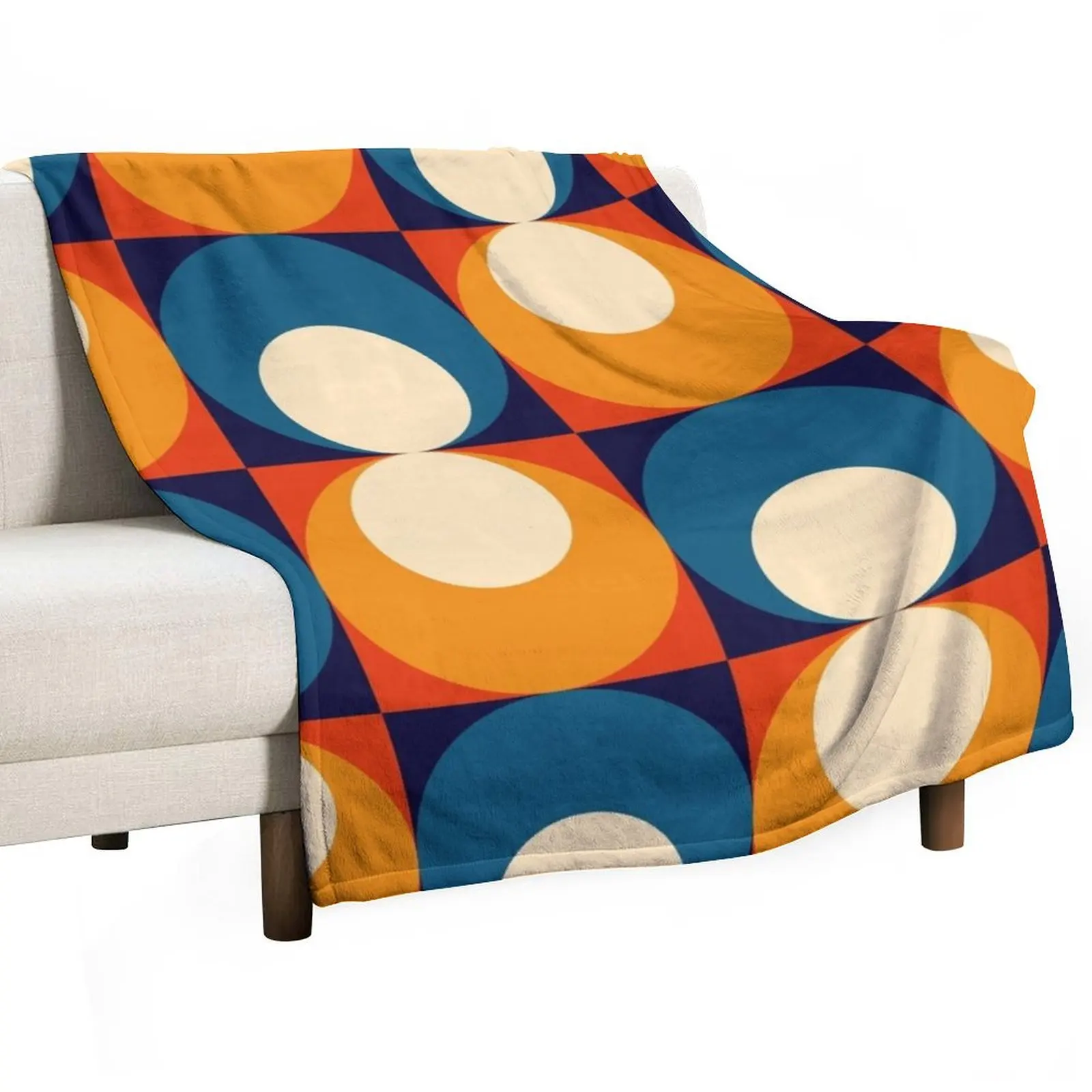 

mid century seventies geometrical pattern Throw Blanket Warm Furrys Fashion Sofas Designers Blankets