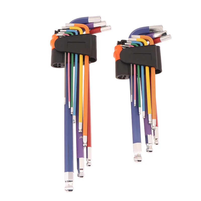 ألين مفتاح مجموعة L وجع عدة ل ألين المسمار 9 قطعة الذراع الطويلة عرافة مفتاح مجموعة 1.5 مللي متر إلى 10 مللي متر مسدس المفك أدوات يدوية لإصلاح الدراجة #1