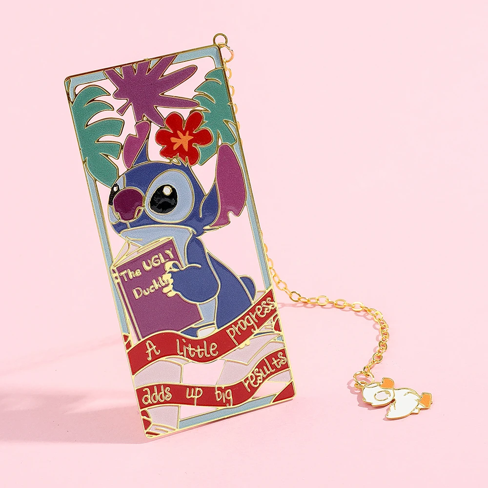 Cute Stitch Bookmark para amantes do livro, Cartoon Anime Fans, Metal Book Marks, Presentes de férias para pais para filhos