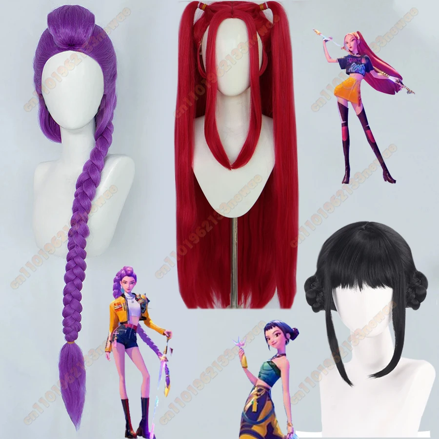 

Kpop Demon Hunters Аниме Косплей Парик Руми Мира Зои Косплей Волосы Девушки Группа Женщины Парики Термостойкий Парик Хэллоуин + Кепка Для Парика