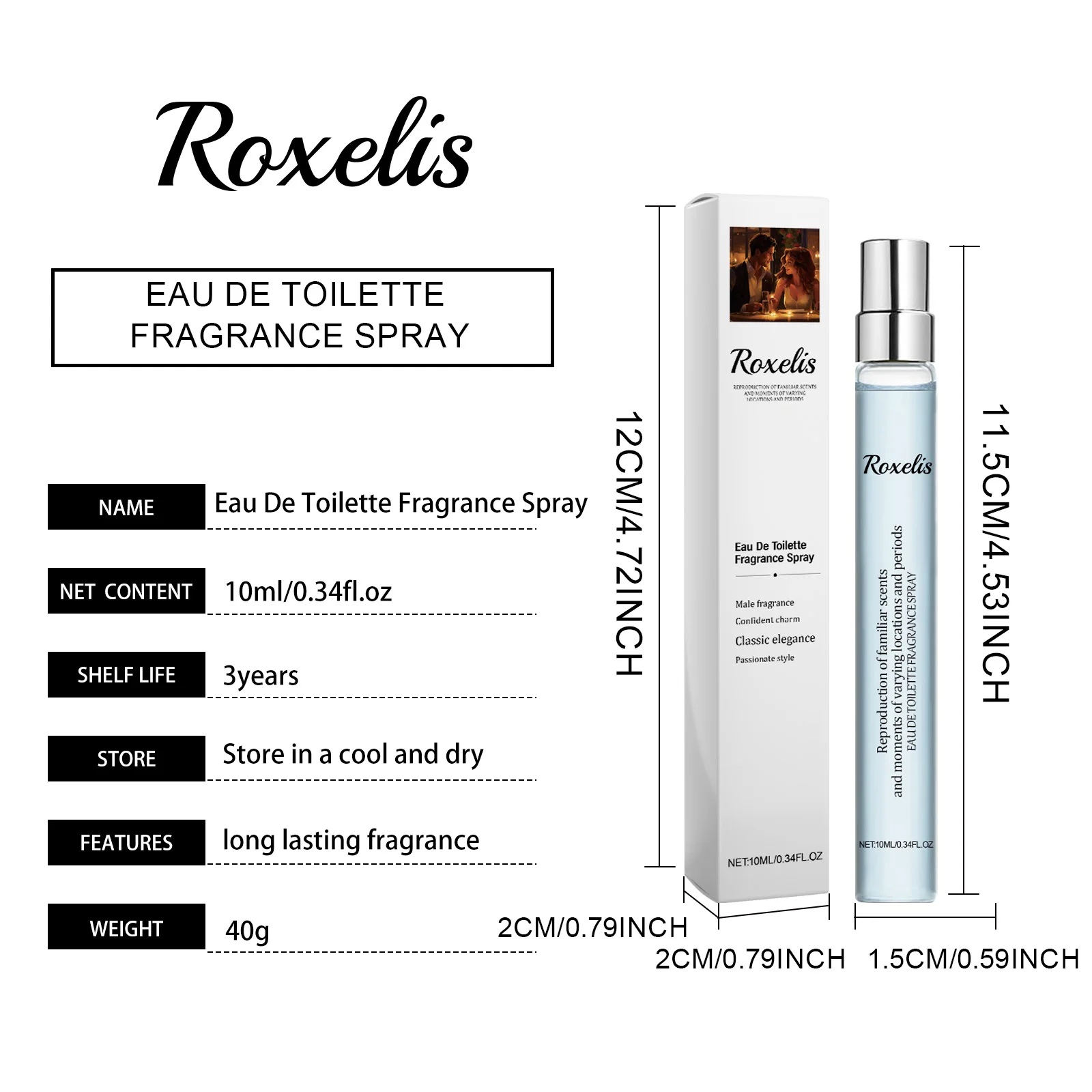 Roxelis Charming Perfume for Men and Women, Lasting Fragrance, Fresh Nature, Dating, Charming Atmosphere, Sandalwood Perfume