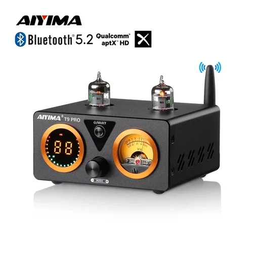 AIYIMA T9 PRO APTX HD amplificador Bluetooth Audio 100Wx2 amplificador de potencia estéreo HiFi USB DAC COAX OPT VU medidor amplificador de tubo