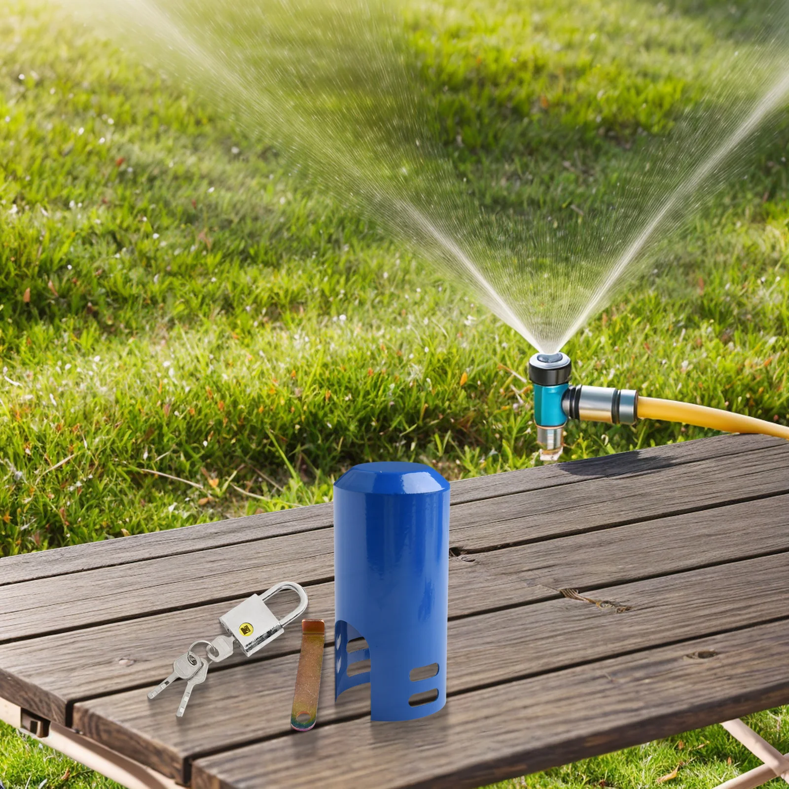 

Защитный замок-накладка для уличного крана с ключом, аксессуар для садового оборудования, защитная крышка для садового крана