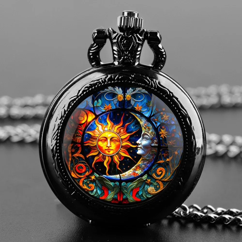 

Double Peacock King Design Glass Dome Quartz Pocket Watch With Durable Chain Arabic Numeral Dial Creative Gifts for Men Women