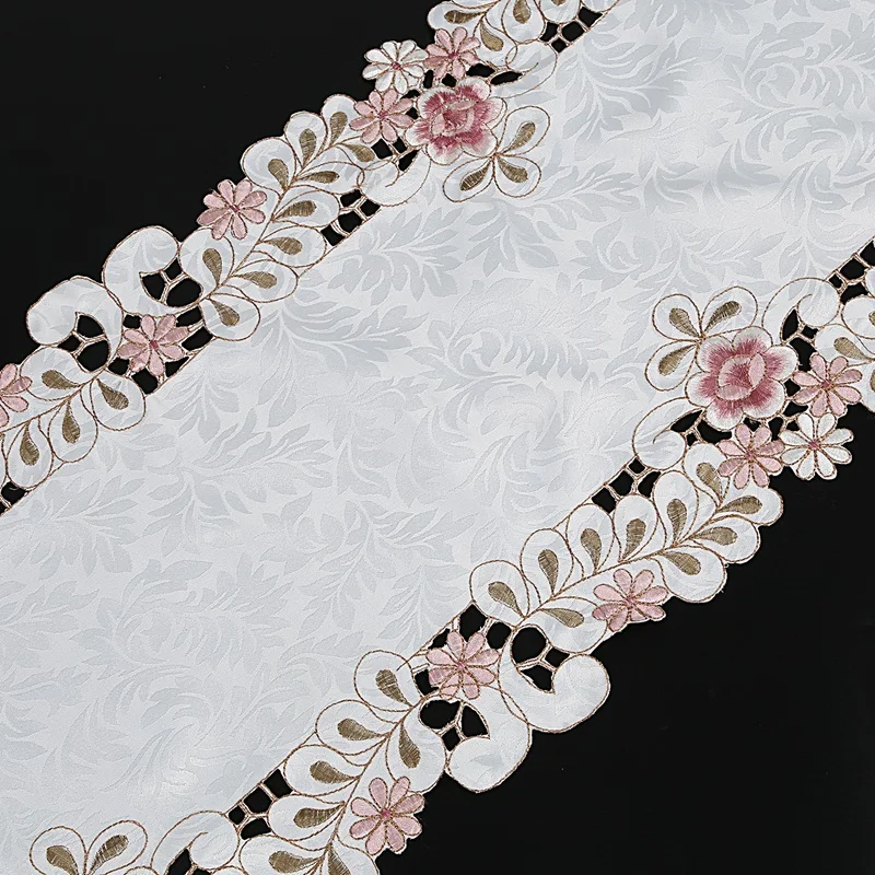 New Table Runner Embroidered Floral Table Cloth