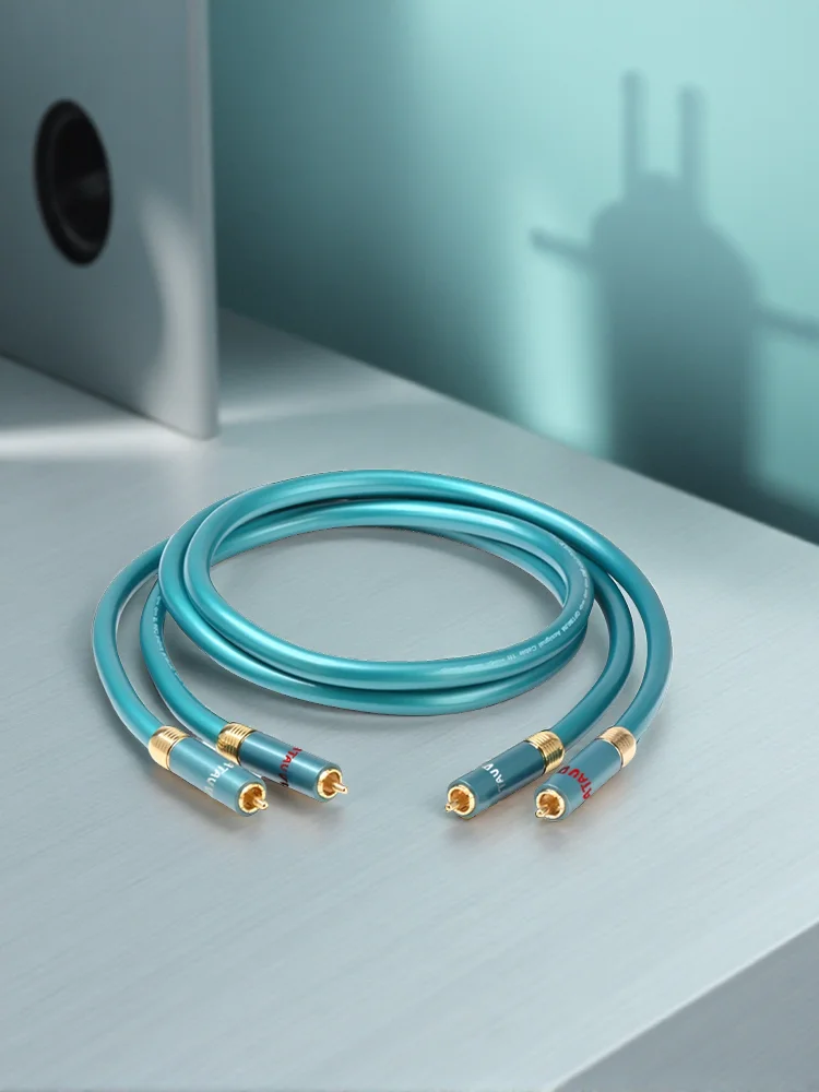 Jedna para kabli RCA do wzmacniacza CD Hi-end 8N OCC pokrytych srebrem, kabel połączeniowy 2RCA do 2RCA męski, kabel audio HiFi. — zdjęcie produktu 7