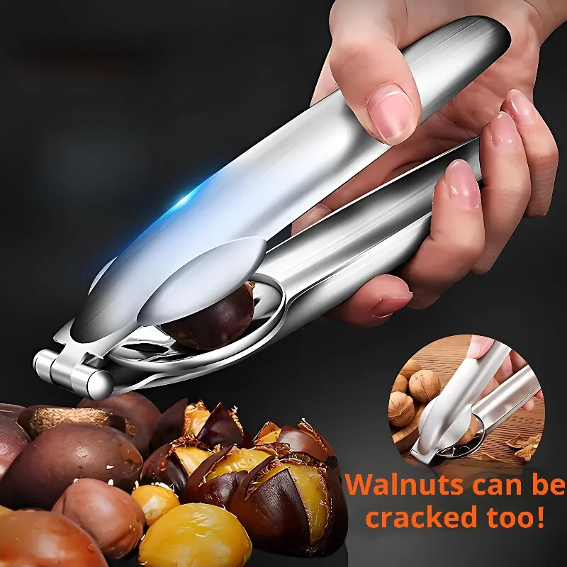 

Chestnut Clip Nutcracker Opener Nuts Peeler Shelling Walnut Cracker Sheller Stainless Steel Accessories For Pliers Gadgets Tools