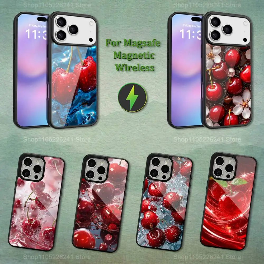 

Delicious Fruit Cherries Phone Case For iPhone 13,12,11,16,15,17,14,Pro,Max,Plus,Mini, For Magsafe,Magnetic Wireless Charging