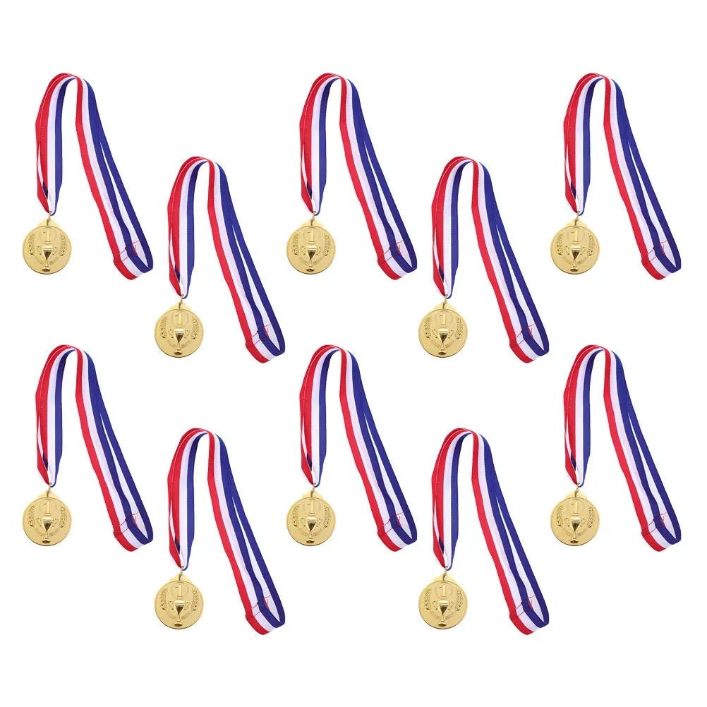 

10 Pcs Medals and Running Winner Gold Silver Bronze Sports Cloth for Awards Accessories Party Child Memorial