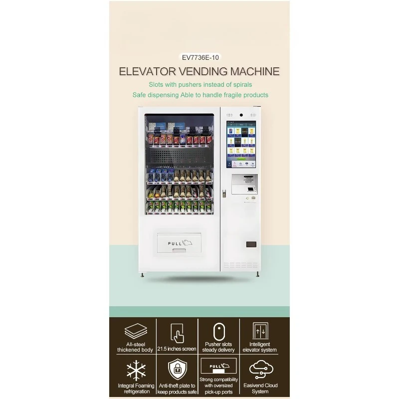 24 Hours Self Service Automatic Vending Machine for Snacks and Drinks with Remote Management