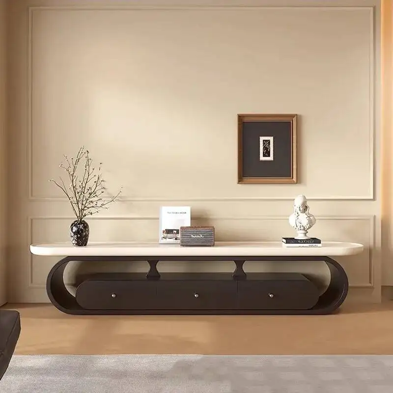 

Minimalist Trendy Modern Tv Table Cream Style European Aesthetic Tv Stand Elegant Display Mueble De Sala Modernos Home Furniture
