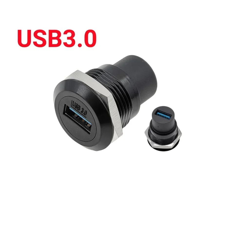 1Pcs Metall Runde Buchse Modul D Typ RJ45 Gerade Durch Netzwerk USB 2,0 USB 3,0 Stecker Panel Montage HDMI CAT6