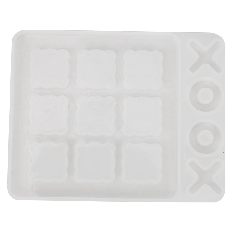 

2X Tic Tac Toe Game Resin Molds Silicone XO Chess Board Epoxy Resin Mold DIY Craft For Kids And Adults