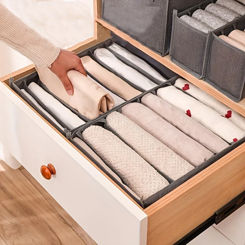 

1/2/3pcs- Foldable Clothes Storage Box, Trousers Clothes Jeans Storage Box, Clothes Storage Box, Underwear Socks Storage Box