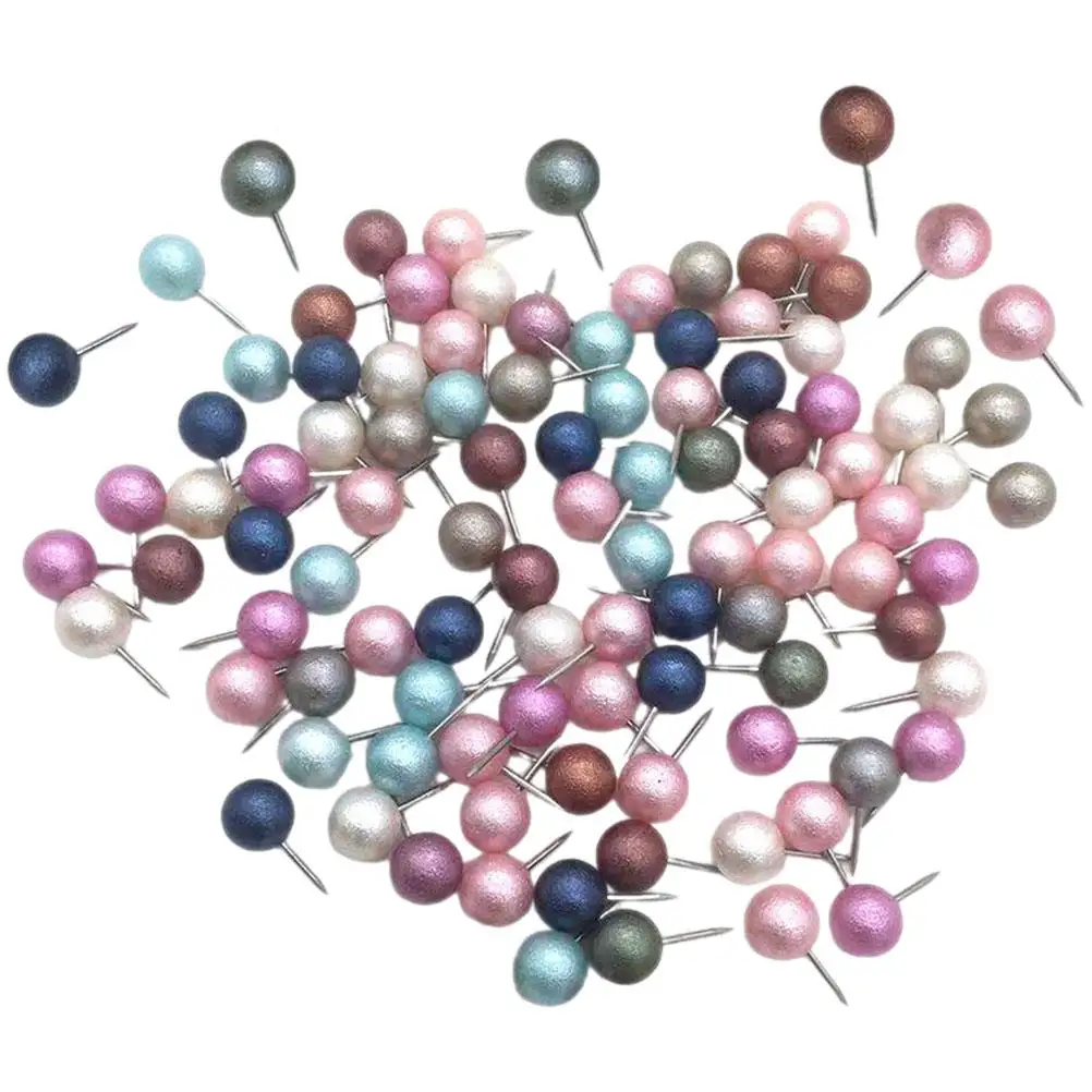 100 Pcs Ball Pins Straight 10mm Round Head Colorful Bulletin Board Craft Decorative Bulletin Pin For Fabric Pins