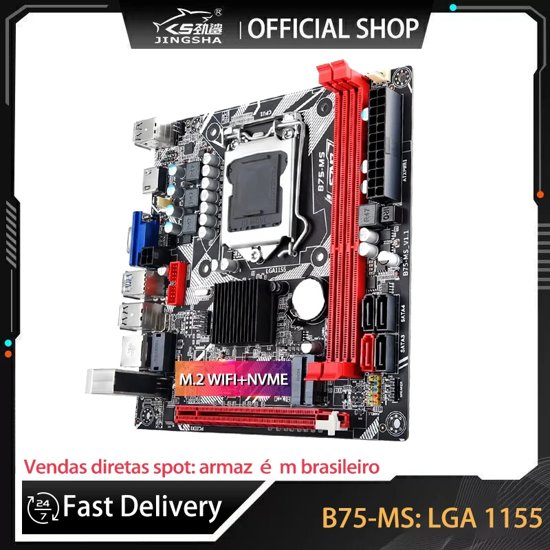 B75-MS Motherboard LGA 1155 Desktop Support 2*DDR3 RAM With NVME M.2+ WIFI M.2 Interface USB3.0 SATA3.0 Placa Mae Mainboard