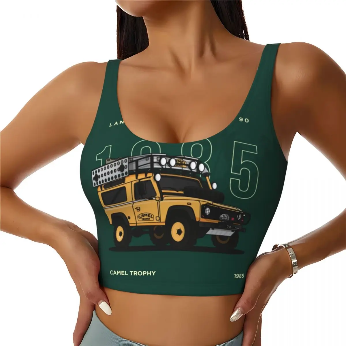 Custom Camel Trophy Workout Crop Tank Tops Women Seamless Running Yoga Sports Bras