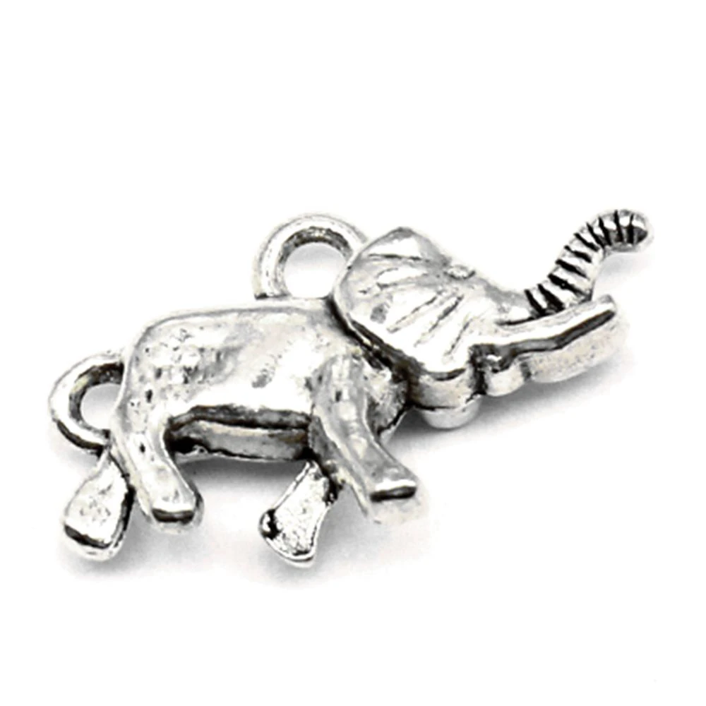 5pcs 14x25mm Elephants Charms Women Pendant Accesori Jewelri For Woman Antique Silver Color